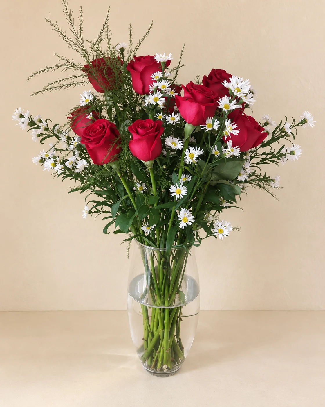 12 Rosas con Florero